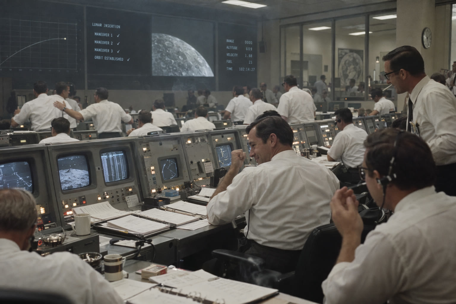 Salle de contrôle de mission, 1969