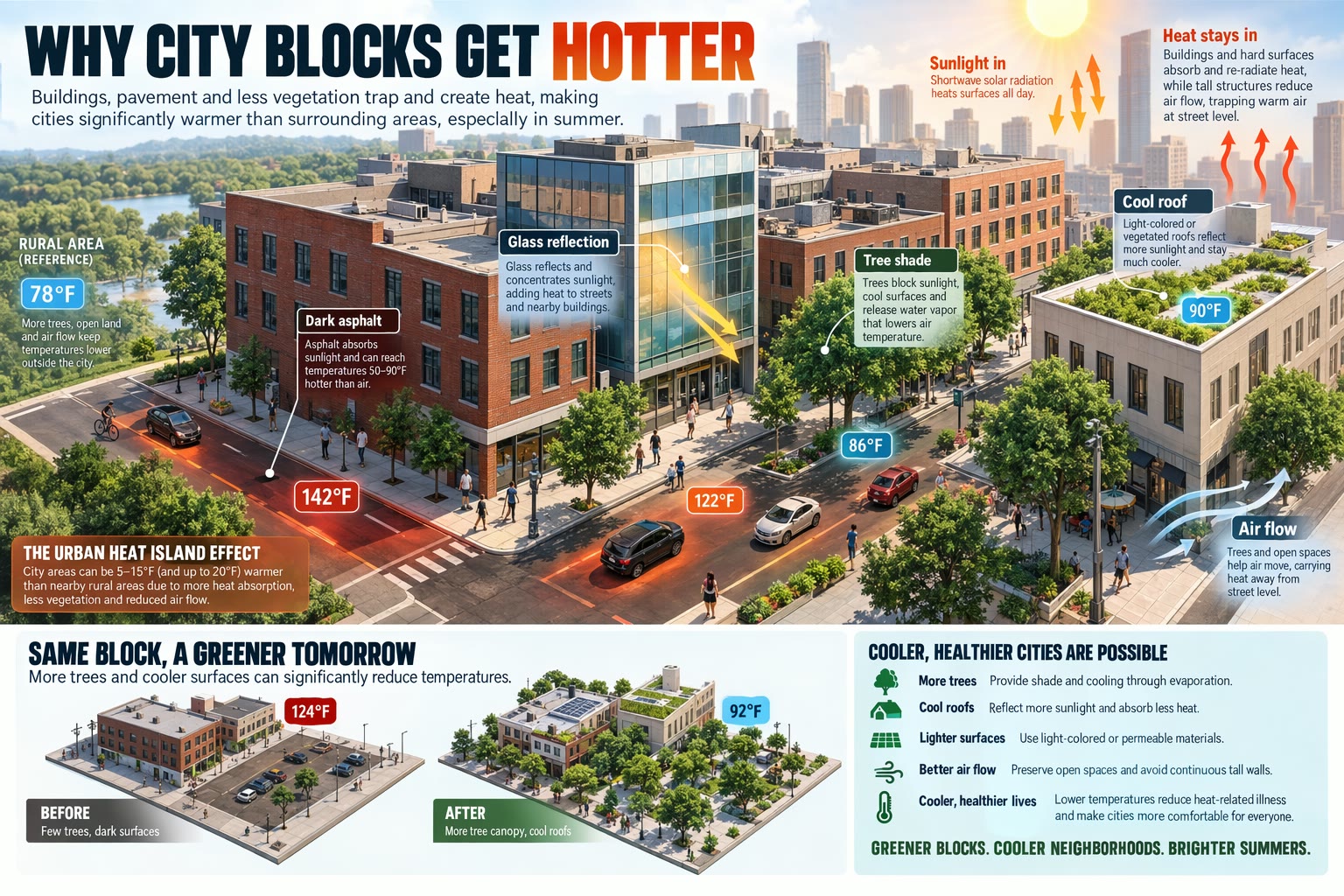 Infographie sur les îlots de chaleur