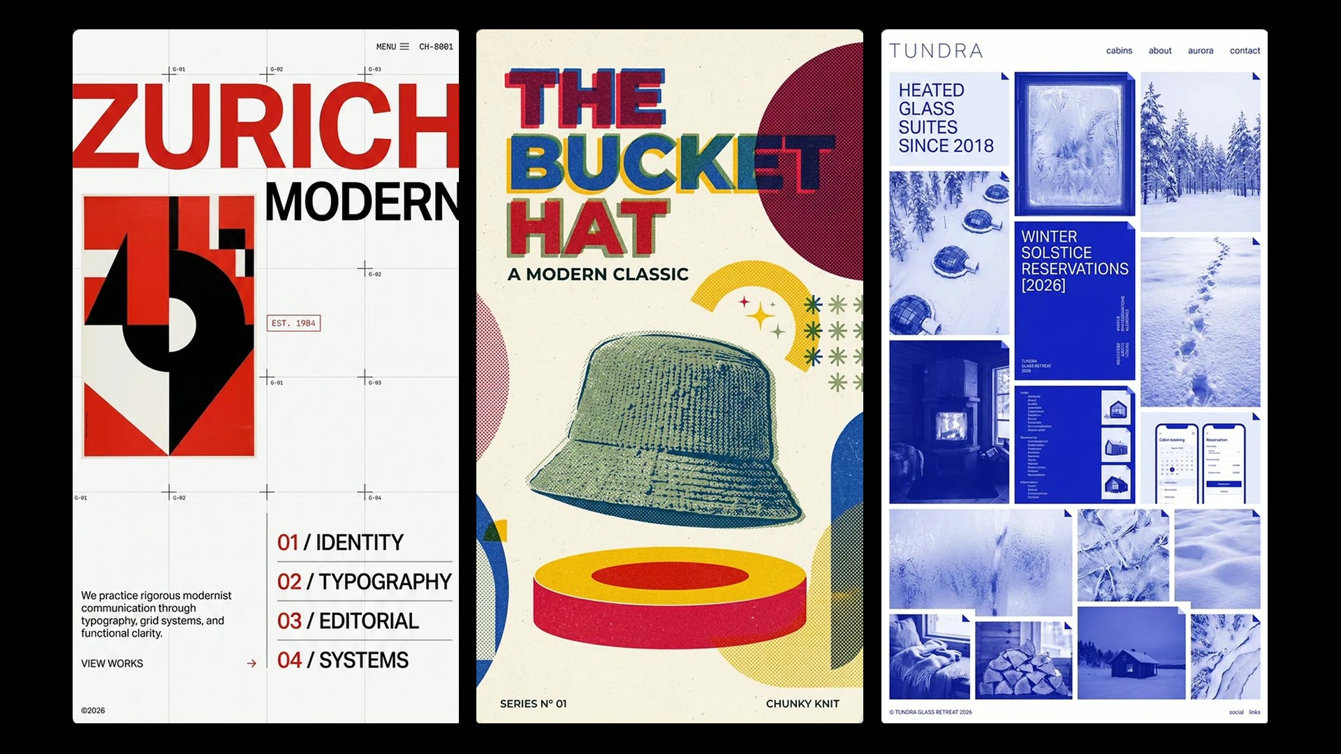 Website-Mockups, Identitätsseiten und Produktposter